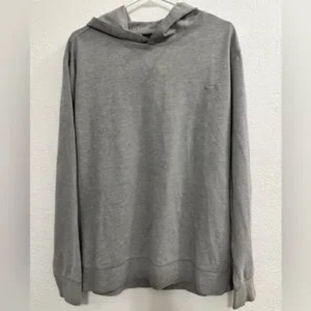 Men's Lightweight Gray Hooded Long-Sleeve Shirt